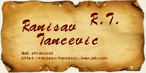 Ranisav Tančević vizit kartica